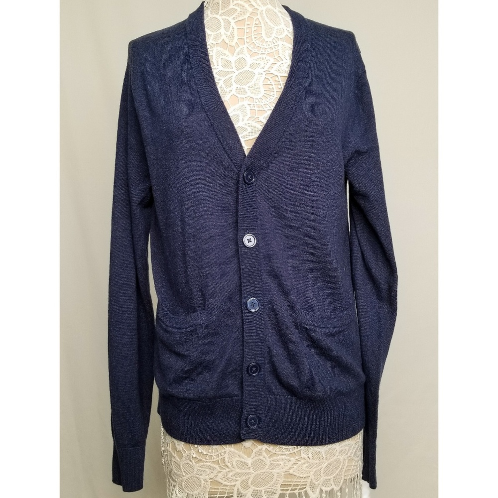 Merona Dark Blue V-neck Button Up Cardigan